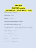 SAT Math 2023/2024 updated Questions and Answers 100% Correct