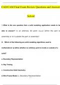 CAD&sol;CAM Final Exam Review Questions and Answers Solved