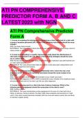 ATIPNCOMPREHENSIVE PREDICTORFORMA,BANDC LATEST2023 with NGN ATIPNComprehensivePredictor FormA 1.Anurse isreviewingthe techniquesfortransferring aclientfrom abedto achairwith agroupofassistivepersonnel(AP).Whichofthefollowinginstructionsshouldthenurse incl
