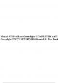 Virtual ATI Predictor Green light/ COMPLETED VATI Greenlight STUDY SET 2023/2024 Graded A+ Test Bank.
