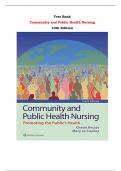 Community and Public Health Nursing  10th Edition Test Bank By Cherie. Rector, Mary Jo Stanley | Chapter 1 – 30, Latest - 2024|