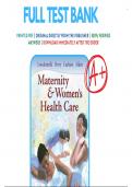 Maternity and Women’s Health Care 10th 11th 12th Edition Lowdermilk Test Bank