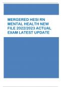   MERGERED HESI RN  MENTAL HEALTH NEW  FILE 2022/2023 ACTUAL  EXAM LATEST UPDATE HESI RN MENTAL HEALTH V1 1. A client is Prescribed Risperidone (Risperdal) forschizophrenia. Which Side Effects Should the nurse report to the Health Provider? Fever, Tachyca