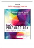 Lehne's Pharmacology for Nursing Care  11th Edition Test Bank By Jacqueline Burchum, Laura Rosenthal | Chapter 1 –112, Latest - 2024|
