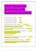 BKAT Study Set Questions with Complete Solutions