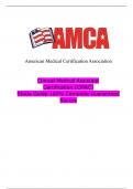 AMCA CERTIFICATION TEST - MEDICAL ASSISTING STUDY GUIDE - SET A Questions and Correct Answers Guaranteed Success