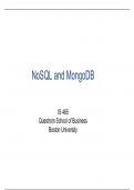 IS 465- NoSQL and MongoDB