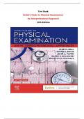 Seidel's Guide to Physical Examination  An Interprofessional Approach 10th Edition Test Bank By Jane W. Ball, Joyce E. Dains, John A. Flynn, Barry S Solomon, Rosalyn W Stewart | Chapter 1 – 26, Latest - 2024|