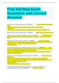 First Aid Real Exam Questions with Correct Answers