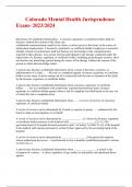 Colorado Mental Health Jurisprudence Exam- 2023&sol;2024