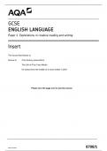 GCSE AQA June 2023 English Language Paper 1 Insert Sheet