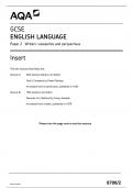 GCSE AQA June 2023 English Language Paper 2 Including Insert Sheet