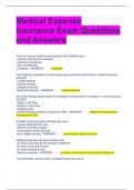 Medical Expense Insurance Exam Questions and Answers