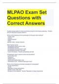 MLPAO Exam Set Questions with Correct Answers
