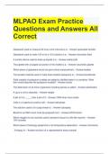 MLPAO Exam Practice Questions and Answers All Correct 