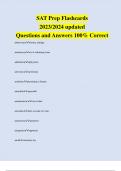 SAT Prep Flashcards 2023/2024 updated Questions and Answers 100% Correct