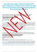 NUR 2790 FINAL EXAM &colon;CARE OF PATIENTS WITH  MUSCULOSKELETAL TRAUMA LATEST UPDATE OF 2024  WITH 150 QUESTIONS AND WELL VERIFIED ANSWERS  WITH RATIONALE GRADED A