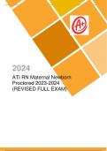ATI RN Maternal Newborn Proctored 2023-2024 (REVISED FULL EXAM