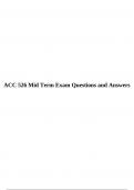ACC 526 Mid Term Exam Questions and Answers.