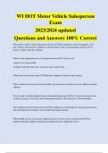WI DOT Motor Vehicle Salesperson Exam 2023&sol;2024 updated Questions and Answers 100&percnt; Correct