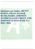 Inhuman case studies =BETTY BURNS ,CHANA KUMAR RUSSE,MABEL JOHNSON ,PATRICIA,JANET RILEY AND JOHNSON JUSTIN :PASS A++ 2023 / 202