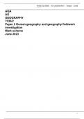 AQA AS GEOGRAPHY 7036/2 Paper 2 Human geography and geography fieldwork investigation Mark scheme June 2023 