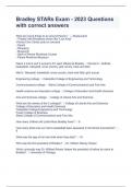 Bradley STARs Exam - 2023 Questions with correct answers