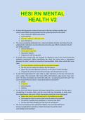 HESI RN MENTAL HEALTH V2 Questions and Answers (2024/2025)(Verified Answers)