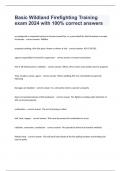 Basic Wildland Firefighting Training exam 2024 with 100&percnt; correct answers