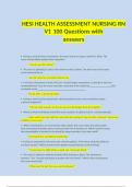 2024 HESI HEALTH ASSESSMENT NURSING RN V1 100 Questions with answers 