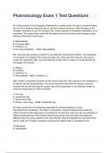 Pharmacology Exam 1 Test Questions 2024/2025 already graded A+