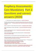 Prophecy Assessments- Core Mandatory  Part 2 Questions and correct answers (2024
