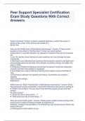 Peer Support Specialist Certification Exam Study Questions With Correct Answers&period;