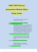 NUR 2180 / NUR2180 Module 9 Quiz (Latest 2024 / 2025): Physical Assessment - Rasmussen