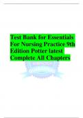 FUNDAMENTALS & ESSENTIALS OF NURSING POTTER PERRY TEST BANK  BUNDLED TOGETHER 