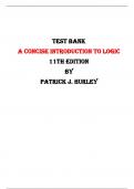 Test Bank For A Concise Introduction to Logic  11th Edition By Patrick J. Hurley |All Chapters,  Year-2024|