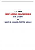 Test Bank for Neeb's Mental Health Nursing 5th Edition By Linda M. Gorman, Robynn Anwar |All Chapters,  Year-2024|