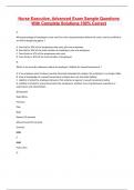 Nurse Executive&comma; Advanced Exam Sample Questions With Complete Solutions 100&percnt; Correct