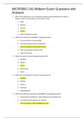 MICROBIO 242 Midterm Exam Questions with Answers