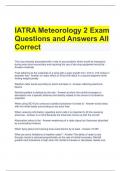  IATRA Meteorology 2 Exam Questions and Answers All Correct 