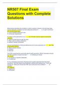 NR507 Final Exam Questions with Complete Solutions