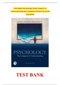 Test Bank Psychology From Inquiry to Understanding 5th Canadian Edition by Scott Lilienfeld