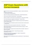 ASP Exam Questions with Correct Answers 
