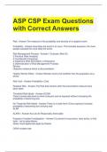 ASP CSP Exam Questions with Correct Answers 
