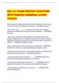 Bio 101 EXAM PRETEST QUESTIONS  WITH VERIFIED ANSWERS LATEST  UPDATE