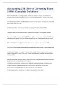Accounting 211 Liberty University Exam 2 With Complete Solutions