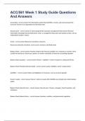ACC&sol;561 Week 1 Study Guide Questions And Answers