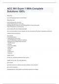 ACC 561 Exam 1 With Complete Solutions 100&percnt; 
