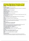 UT Online High School Chemistry A Final Exam Thorough Review&comma; Complete Solution