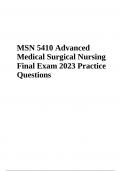 MSN 5410 Advanced Medical Surgical Nursing Final Exam Questions With Answers Latest Updated 2024 &lpar;GRADED&rpar;